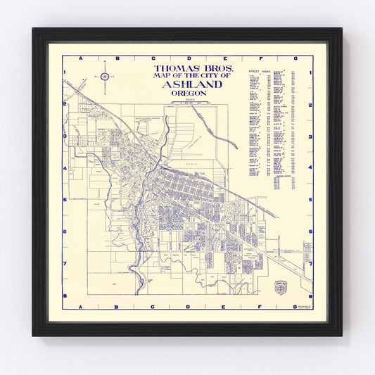 Vintage Map of Ashland, Oregon 1920