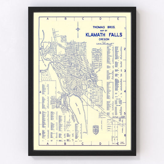 Vintage Map of Klamath Falls, Oregon 1920