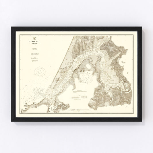 Vintage Map of Coos Bay, Oregon 1914