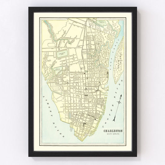 Vintage Map of Charleston, South Carolina 1895