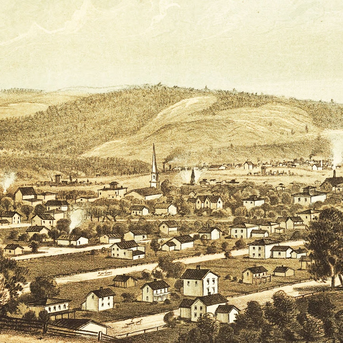 Vintage Map of Waverly, New York 1881