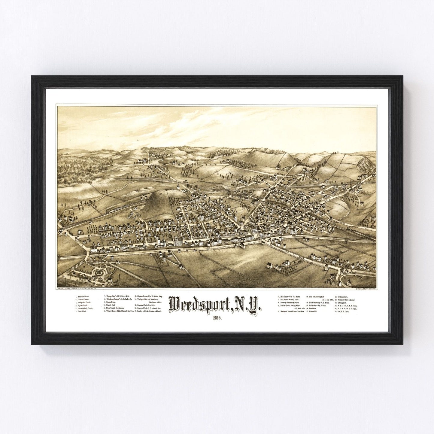 Vintage Map of Weedsport, New York 1885