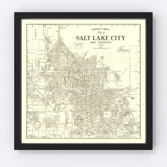 Vintage Map of Salt Lake City, Utah 1935