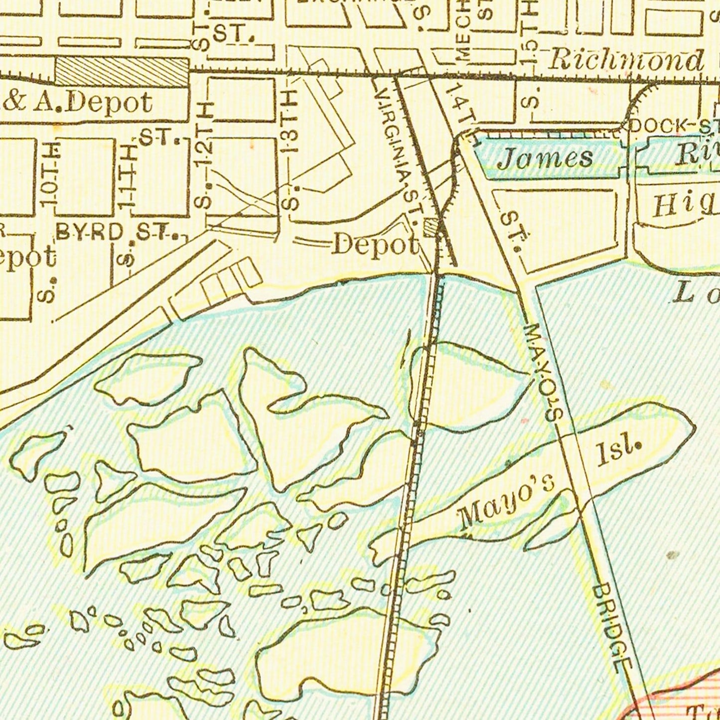 Vintage Map of Richmond, Virginia 1895
