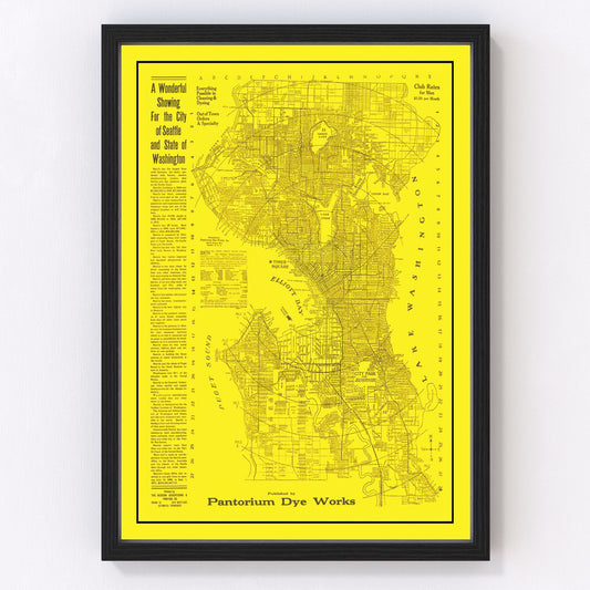 Vintage Map of Seattle, Washington 1912