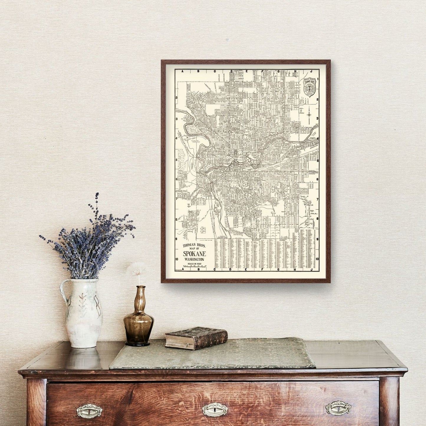 Vintage Map of Spokane, Washington 1920