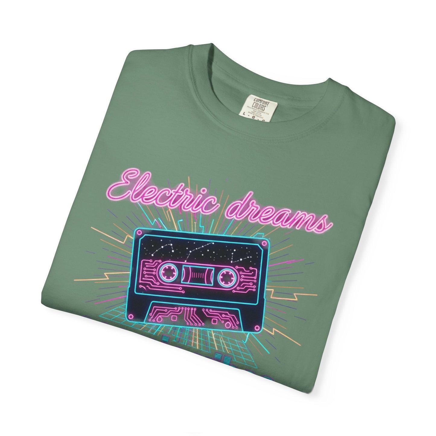 Electric Dreams cassette tape cosmic vibes T-shirt | retro 80s neon
