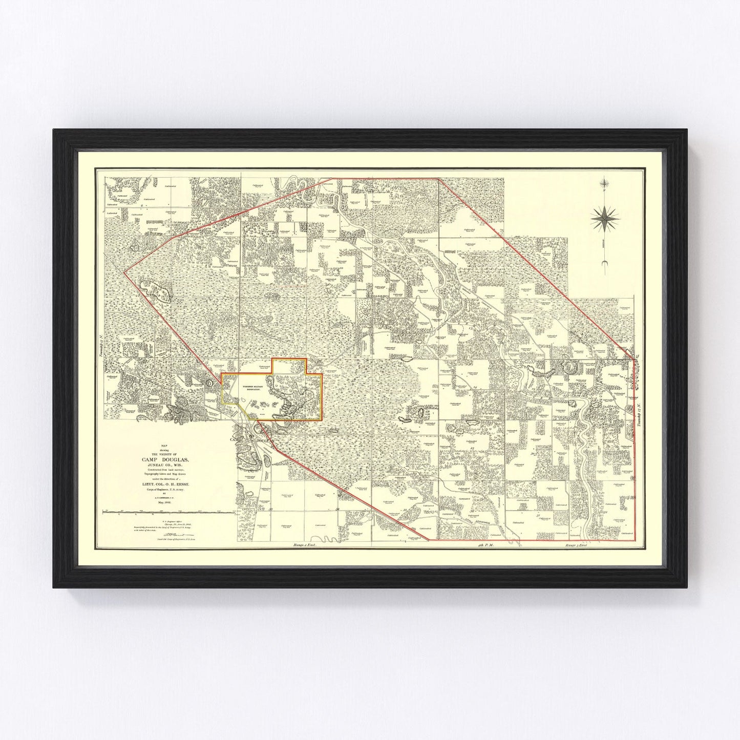 Vintage Map of Volk Field Air Base, 1902