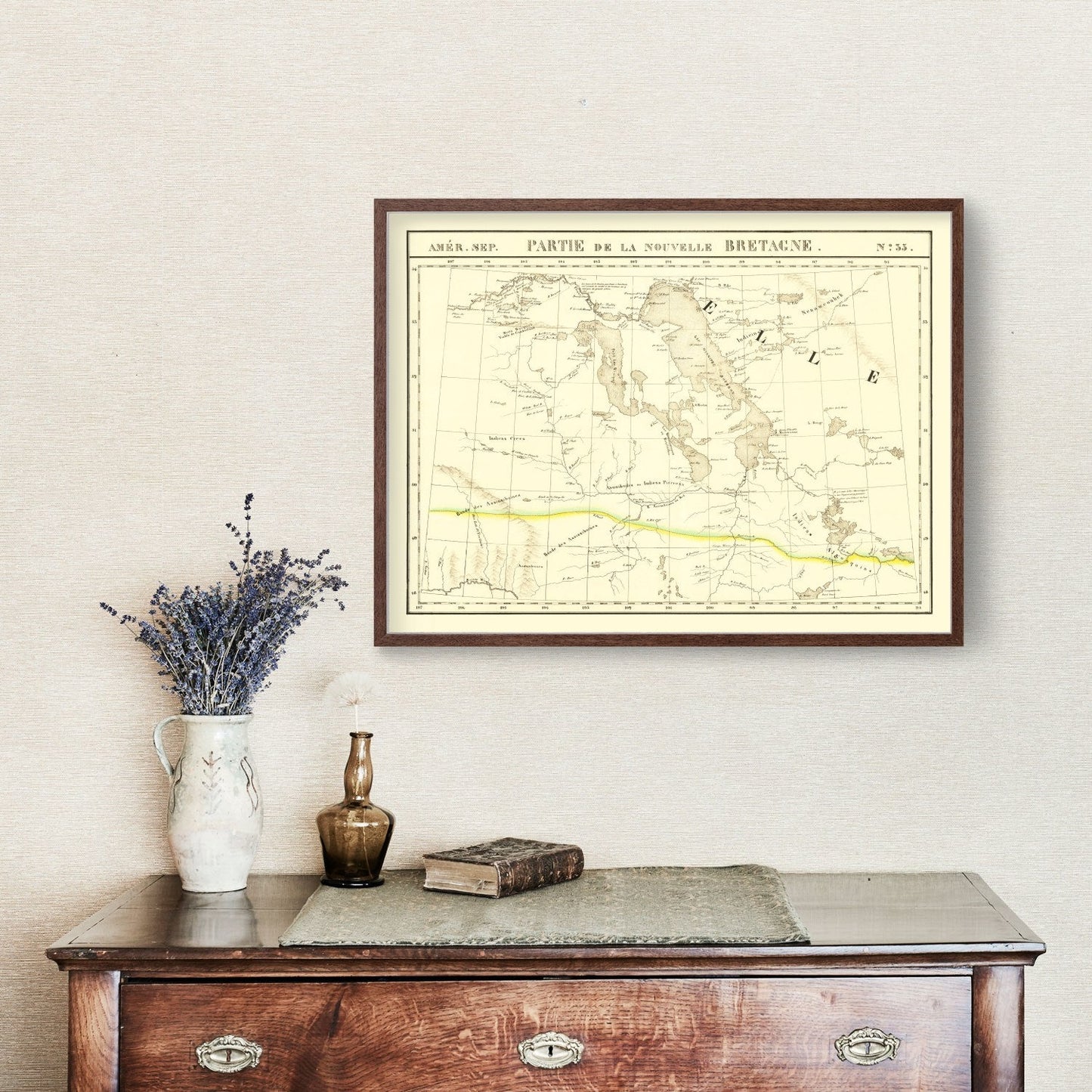 Vintage Map of Upper Missouri River, 1825