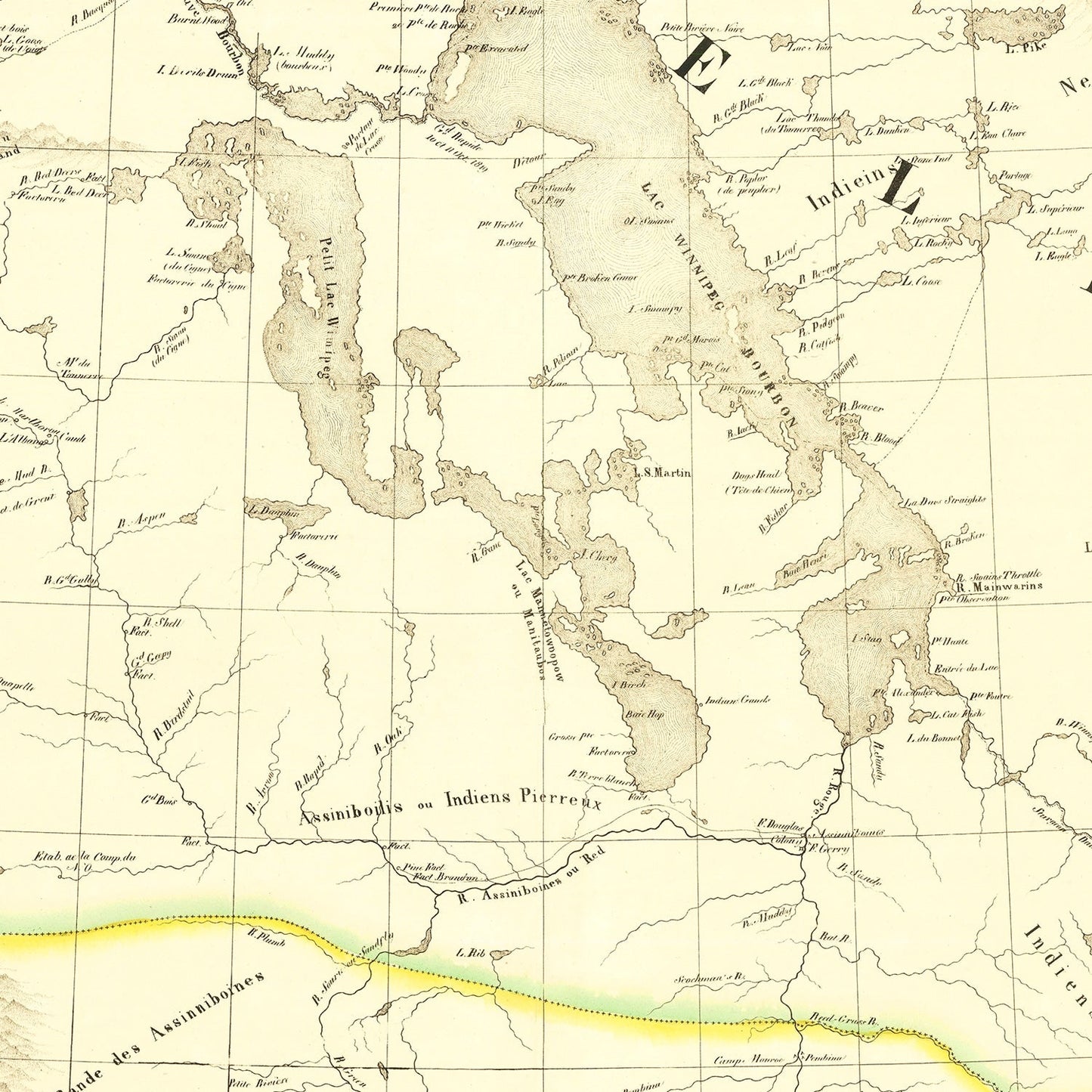 Vintage Map of Upper Missouri River, 1825