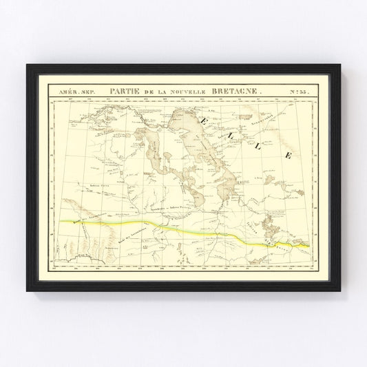 Vintage Map of Upper Missouri River, 1825