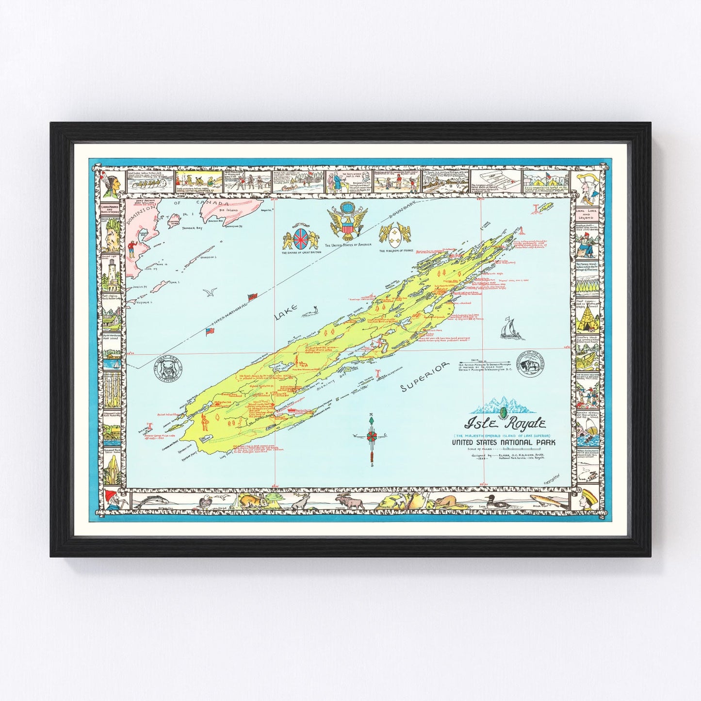 Vintage Map of Isle Royale, 1939