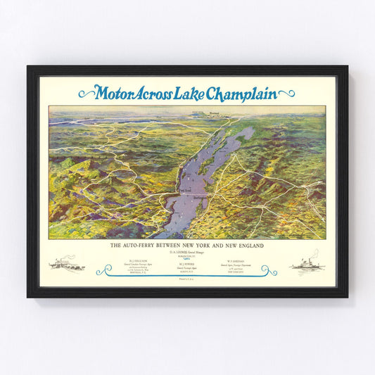 Vintage Map of Lake Champlain, 1932