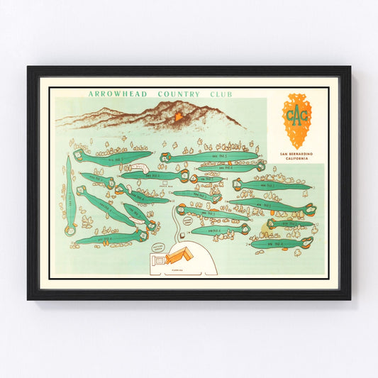 Vintage Map of Arrowhead Country Club, 1960