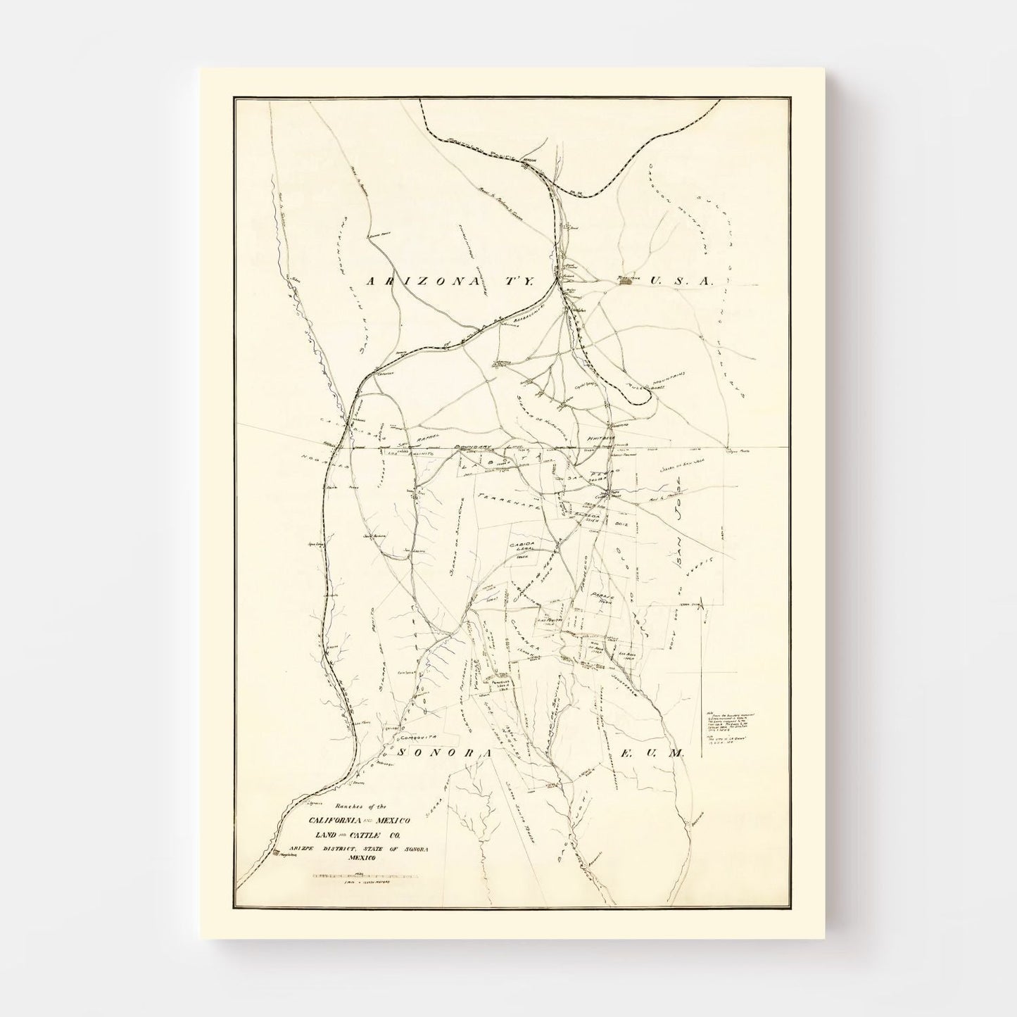 Vintage Map of Cochise County, California 1905