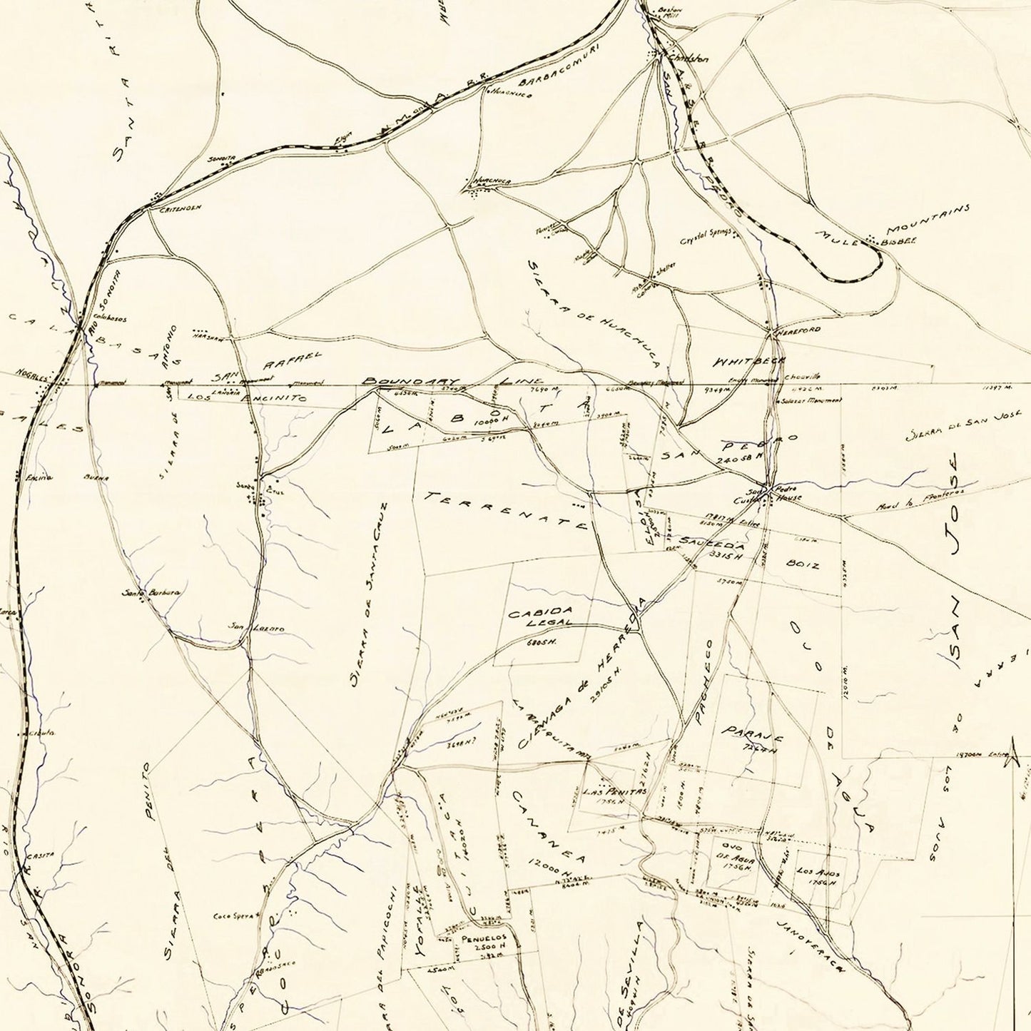 Vintage Map of Cochise County, California 1905