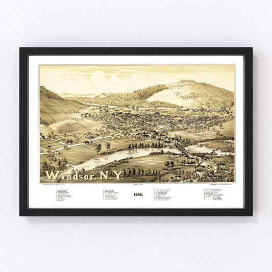 Vintage Map of Windsor, New York 1887