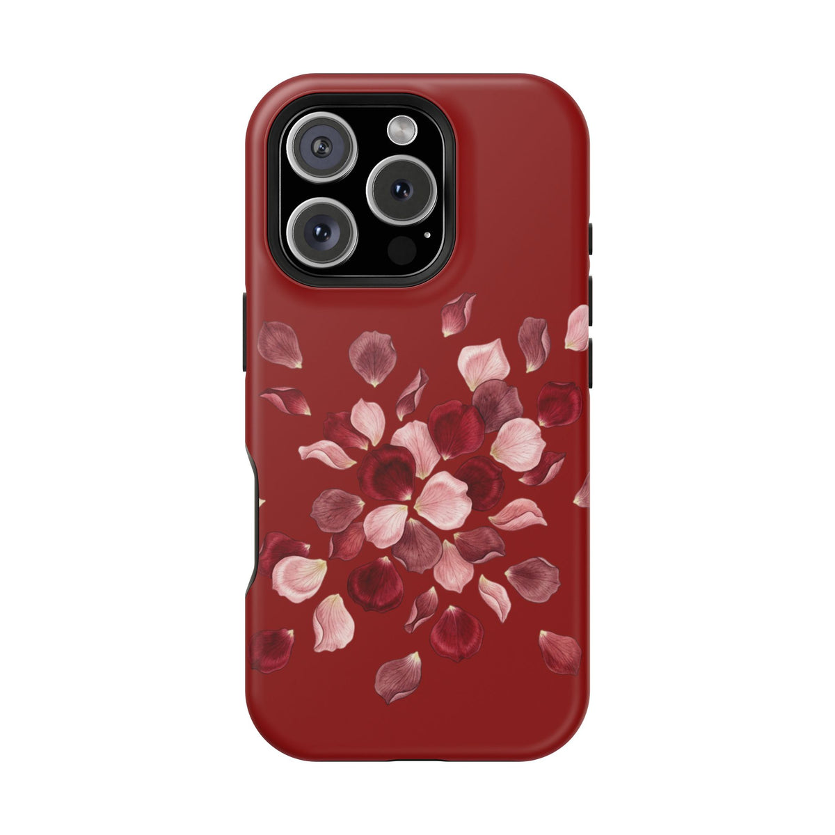 Phone Case — Red Floral Petal Magnetic Impact-Resistant Cover
