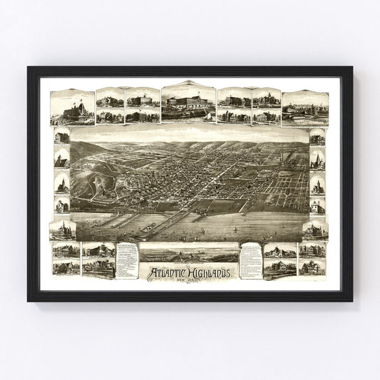 Vintage Map of Atlantic Highlands, New Jersey 1894