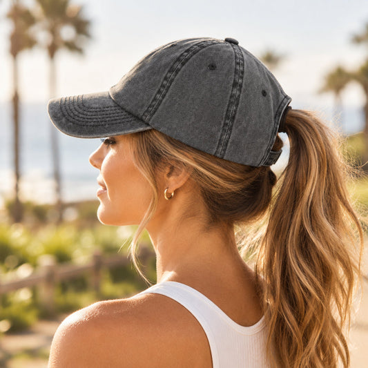 Women's Cotton Ponytail Baseball Cap