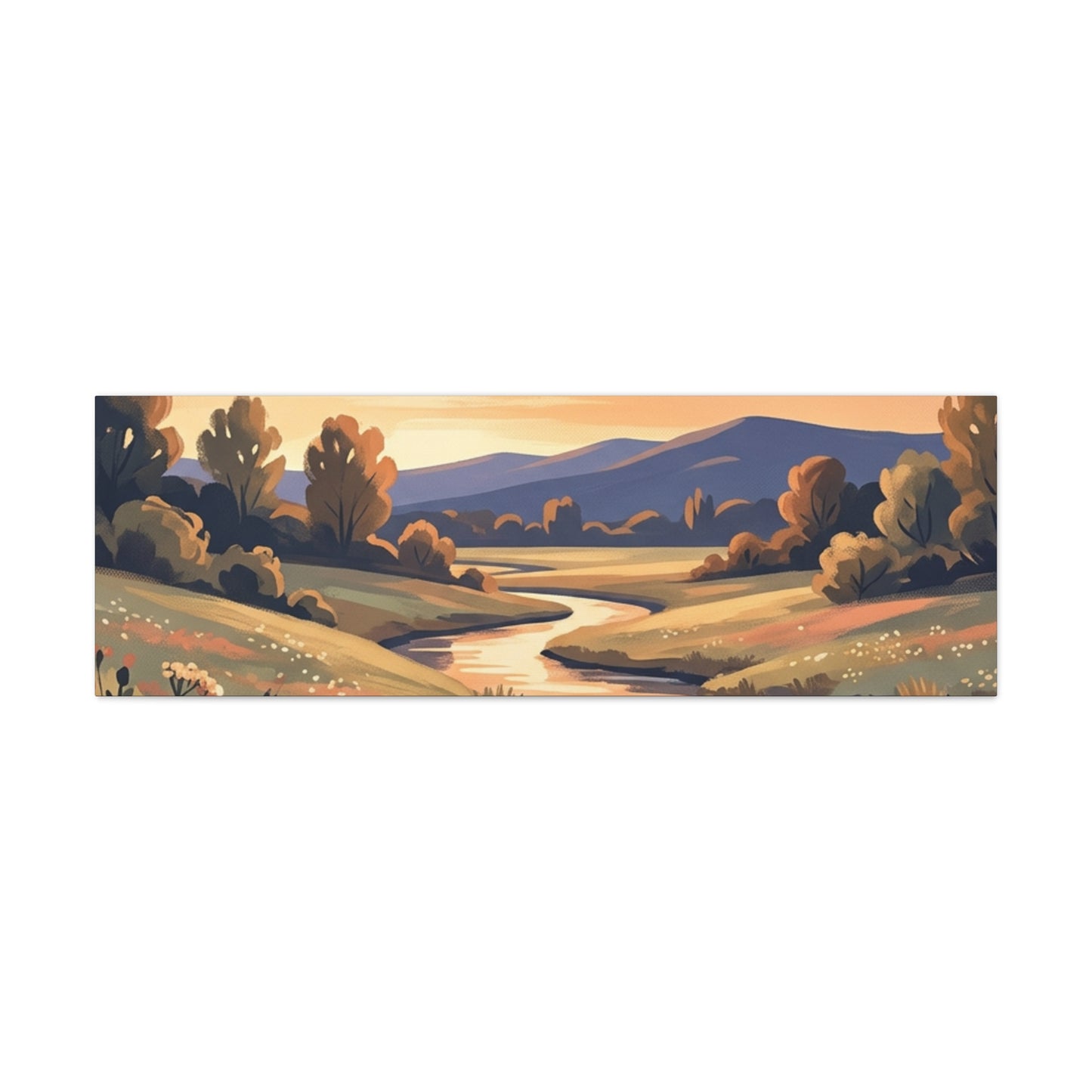 Sunset Meadow Canvas Wall Art