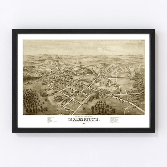 Vintage Map of Morristown, New Jersey 1876