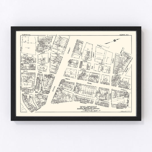 Vintage Map of Albany, NY Business Section 1929