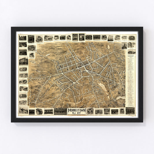 Vintage Map of Morristown, New Jersey 1899