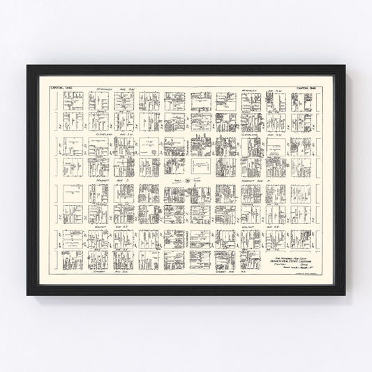 Vintage Map of Canton, OH Business Section 1929