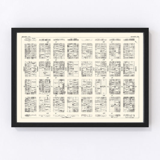 Vintage Map of Denver, CO Business Section 1929