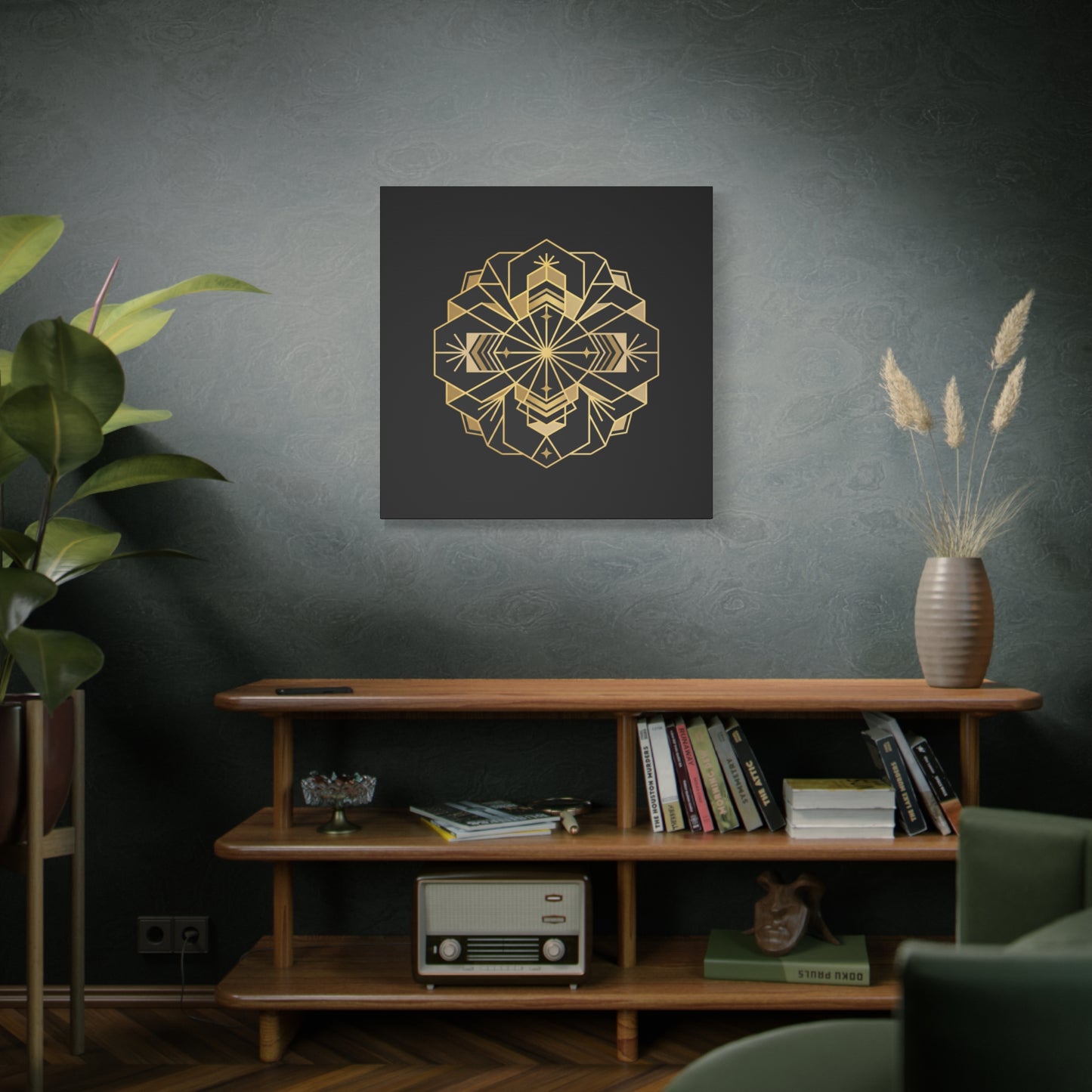Gold Geometric Mandala Canvas