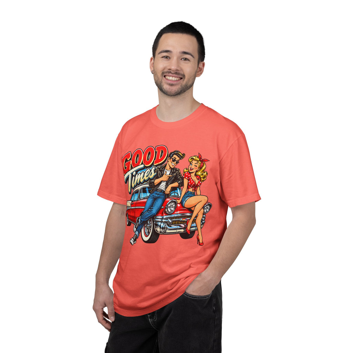 Good Times Retro Car Tee — Vintage 1950s Rockabilly Graphic T‑Shirt