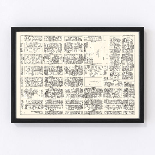 Vintage Map of Los Angeles, CA Business Section 1929