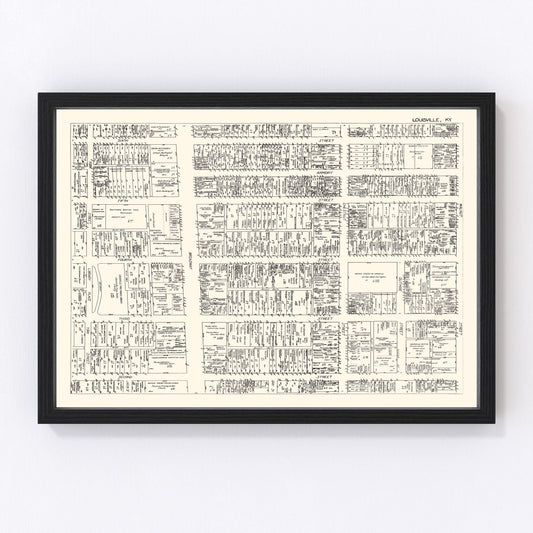 Vintage Map of Louisvillle, KY Business Section 1929
