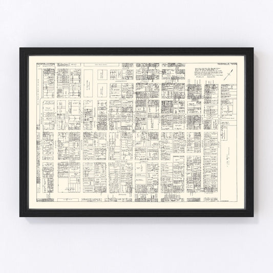 Vintage Map of Nashville, TN Business Section 1929