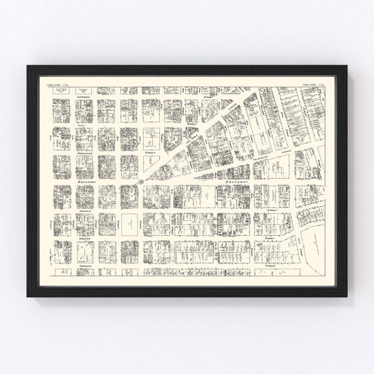 Vintage Map of Oakland, CA Business Section 1929