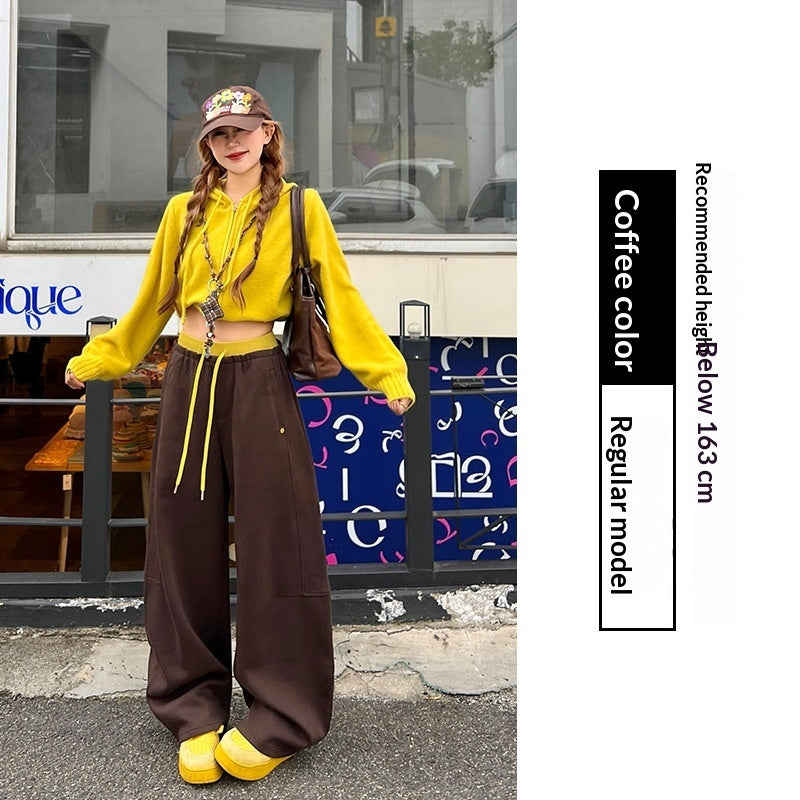 Women's High-Waisted Fleece-Lined Wide-Leg Pants