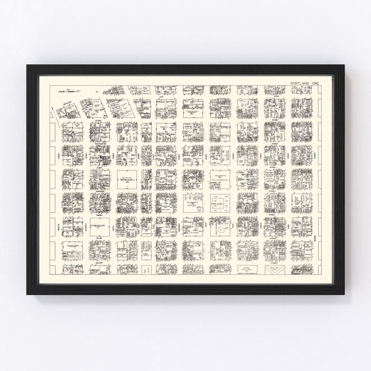 Vintage Map of Portland, OR Business Section 1929
