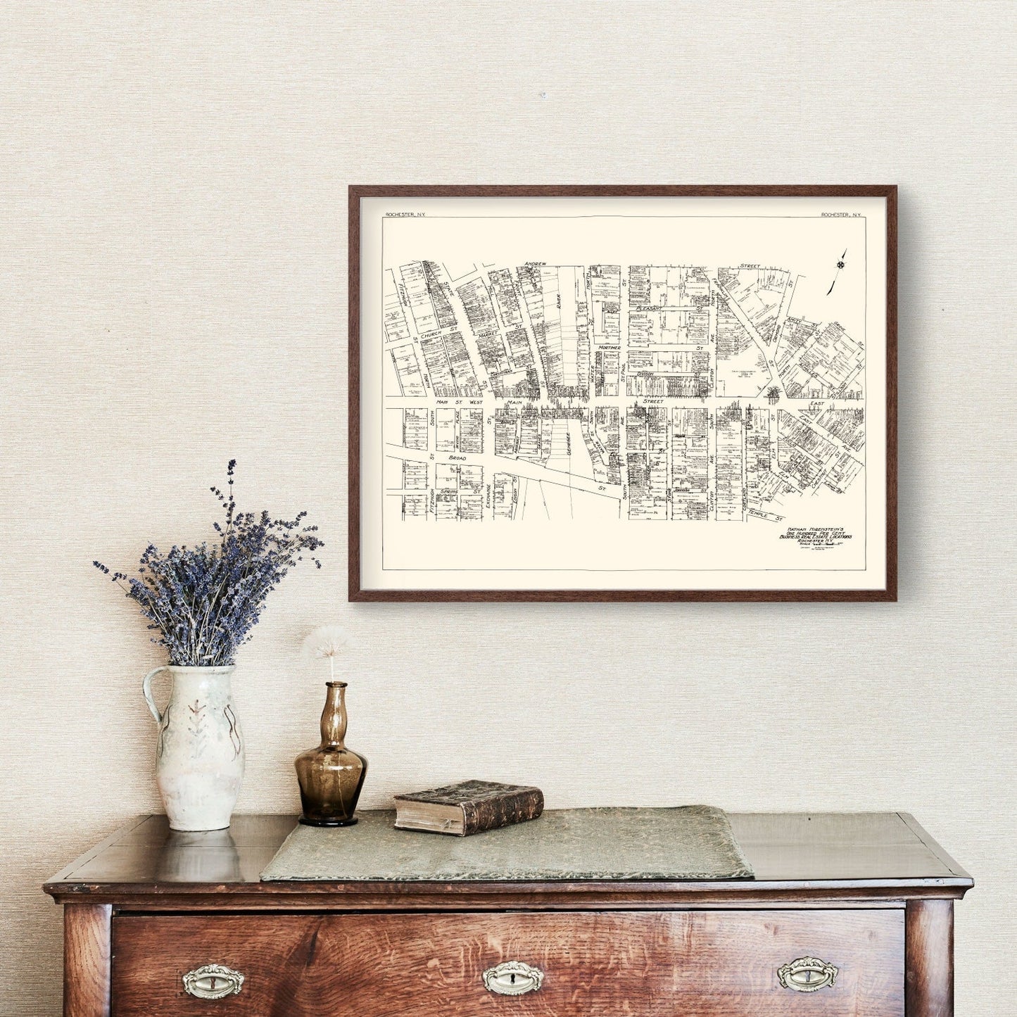 Vintage Map of Rochester, NY Business Section 1929