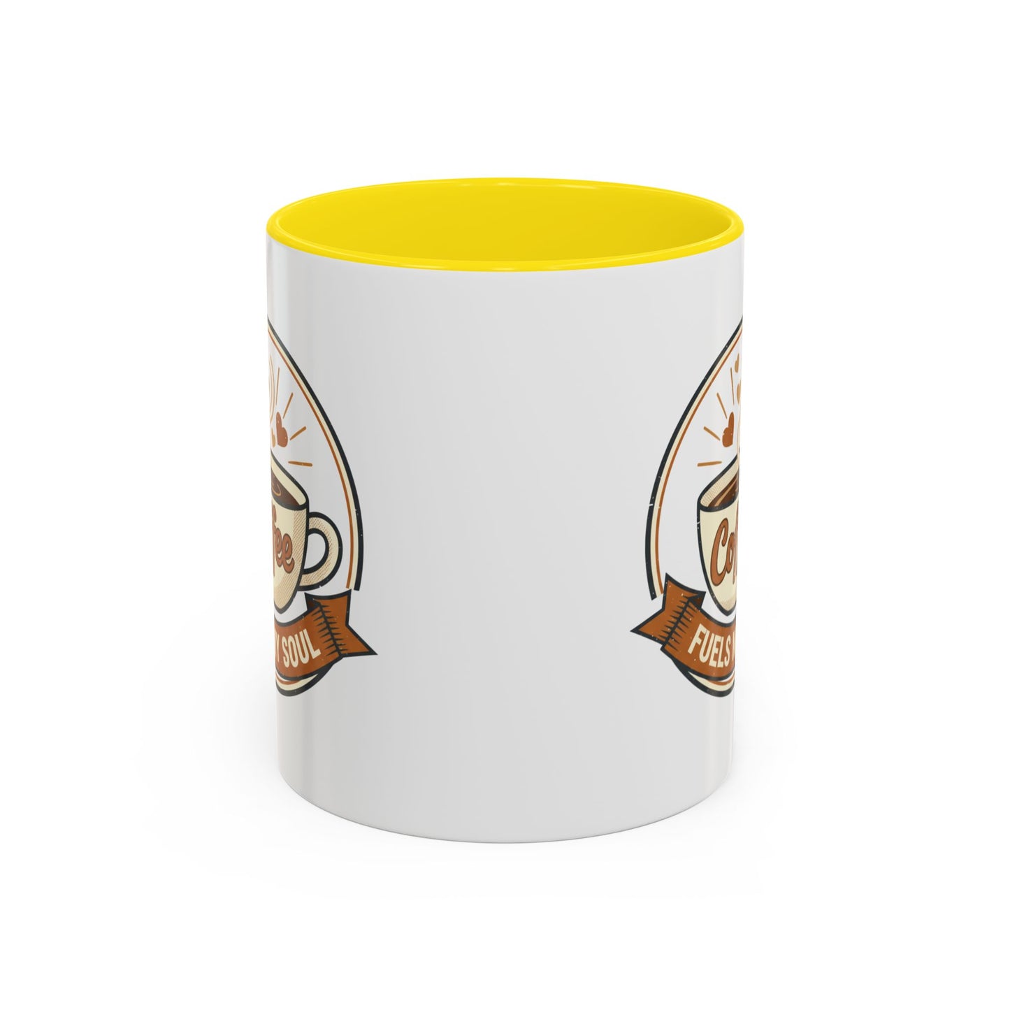 Coffee Mug - "Coffee Fuels My Soul" Accent Ceramic Mug (11/15oz)