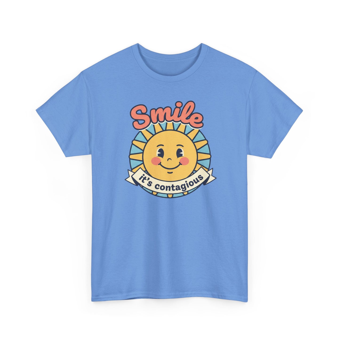 Smiling Sun "Smile It's Contagious" Tee | Cute Retro Sunshine Tee