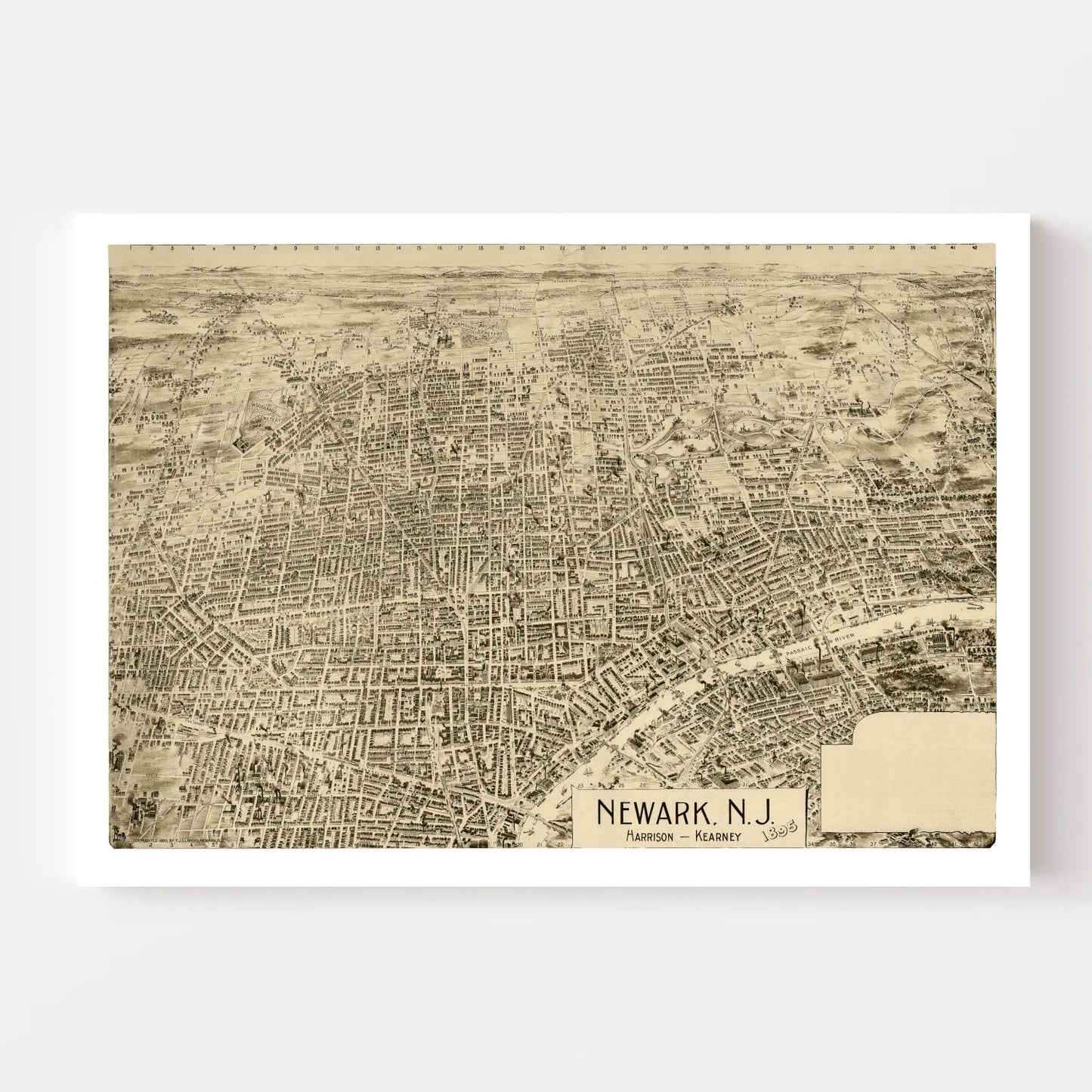 Vintage Map of Newark, New Jersey 1895