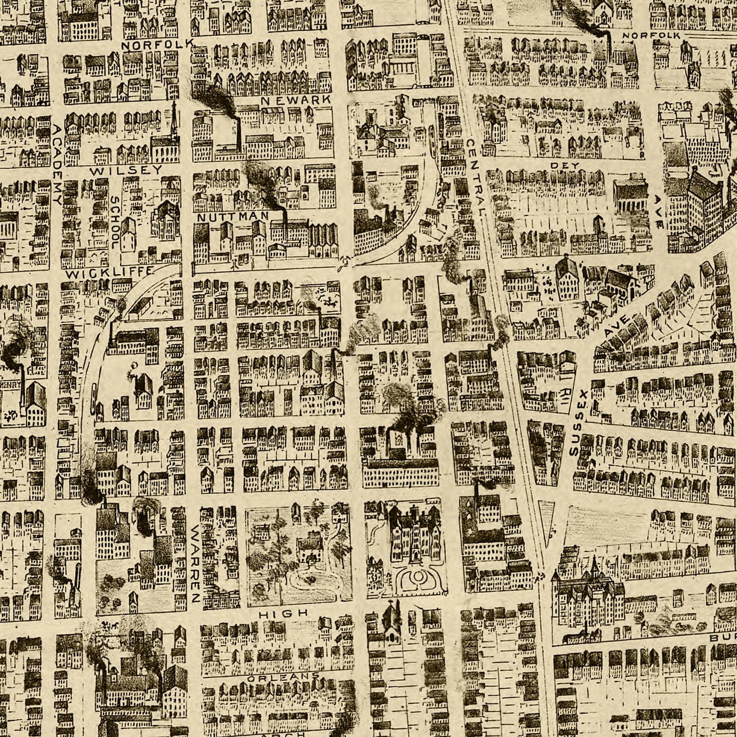 Vintage Map of Newark, New Jersey 1895