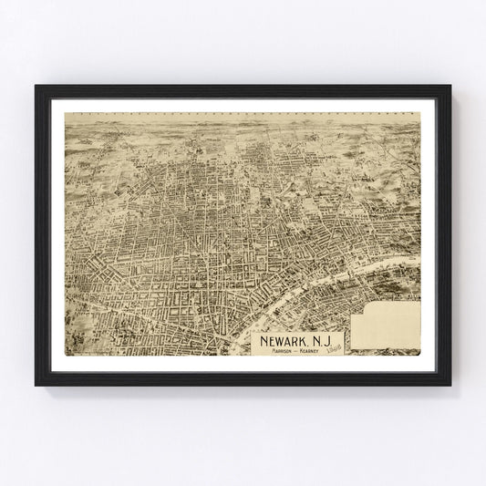 Vintage Map of Newark, New Jersey 1895