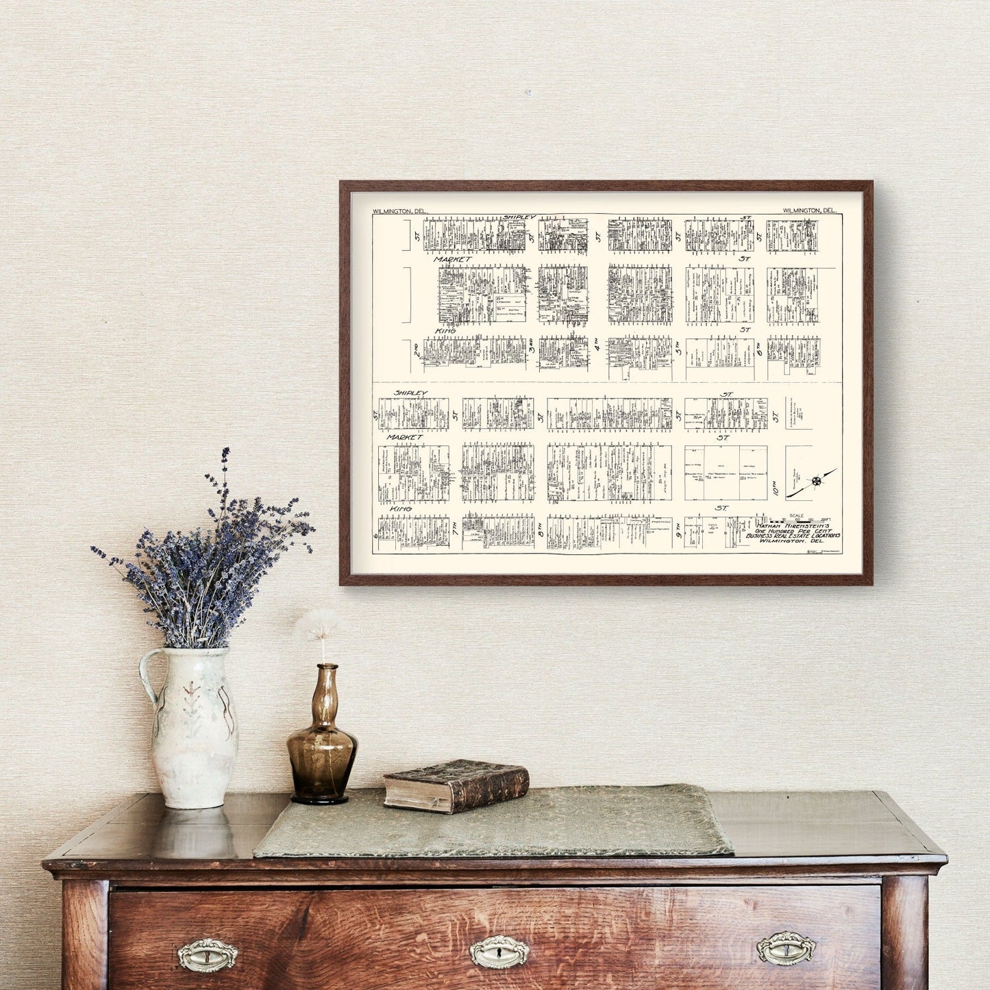 Vintage Map of Wilmington, DE Business Section 1929