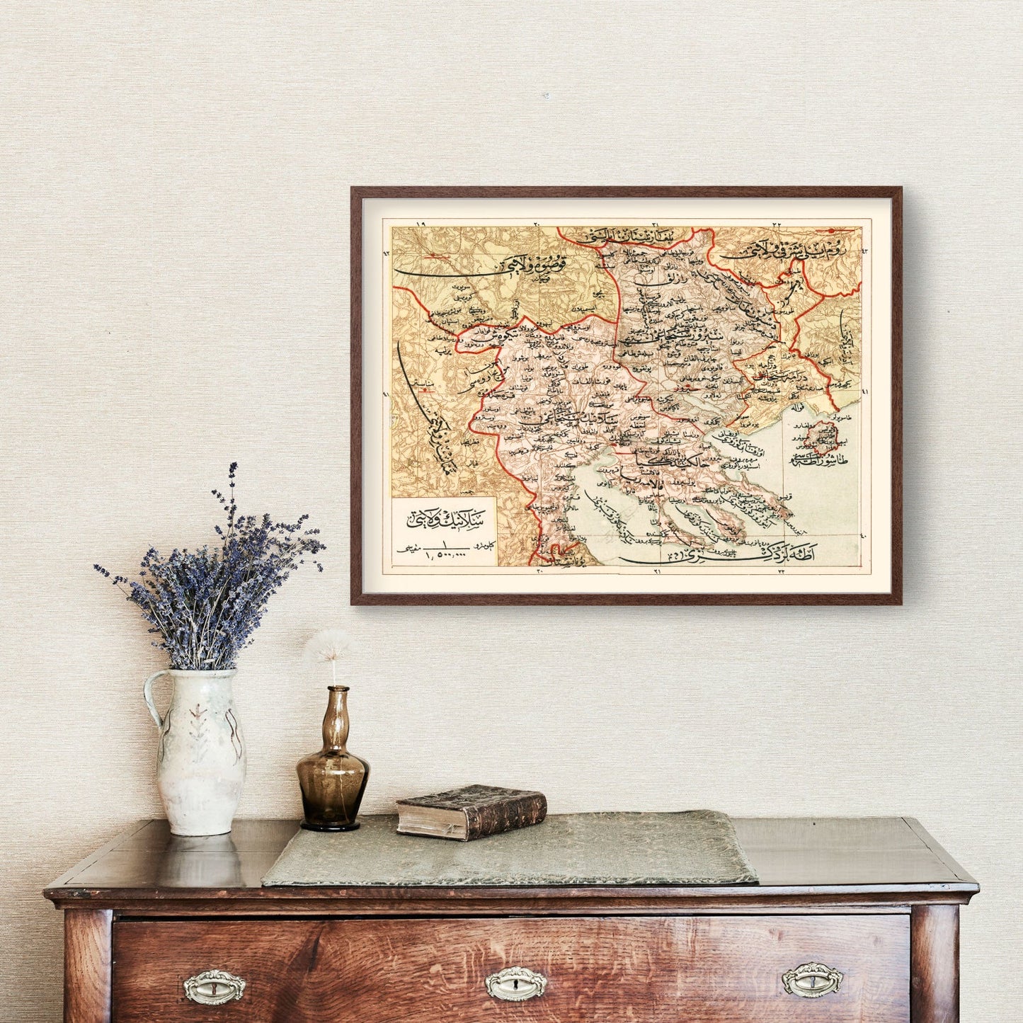 Vintage Map of Selonika Ottoman Empire, 1909