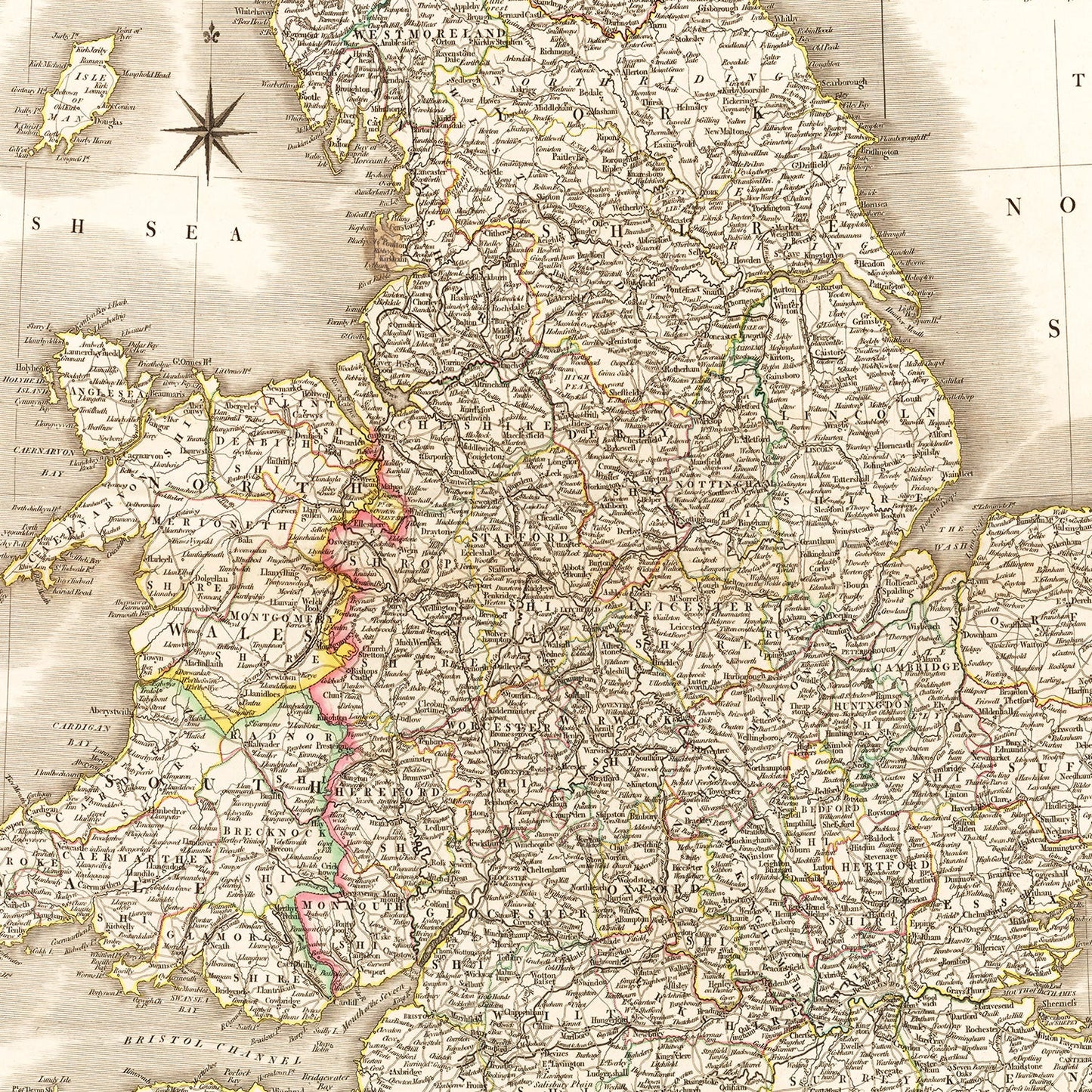 Vintage Map of England 1809