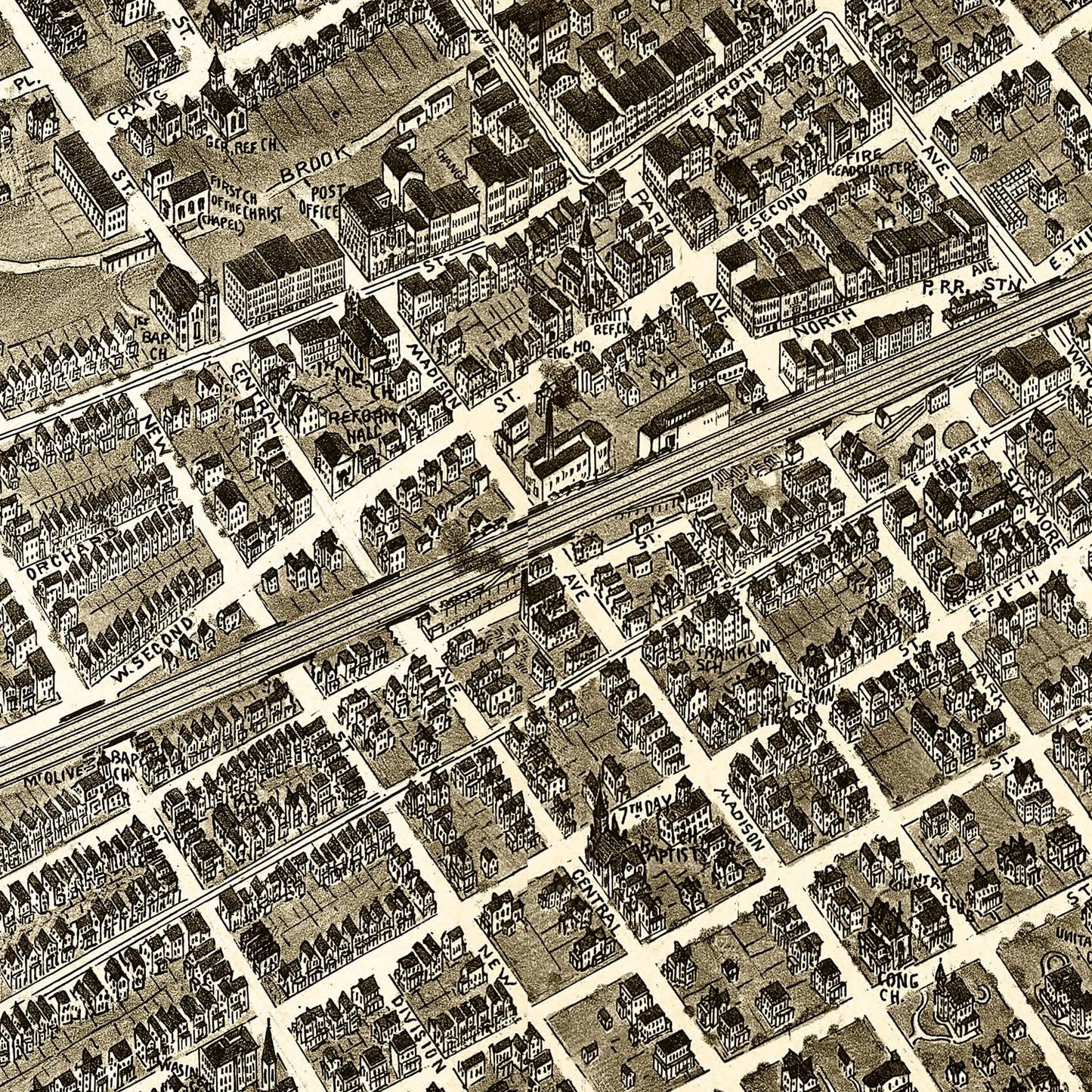 Vintage Map of Plainfield, New Jersey 1899