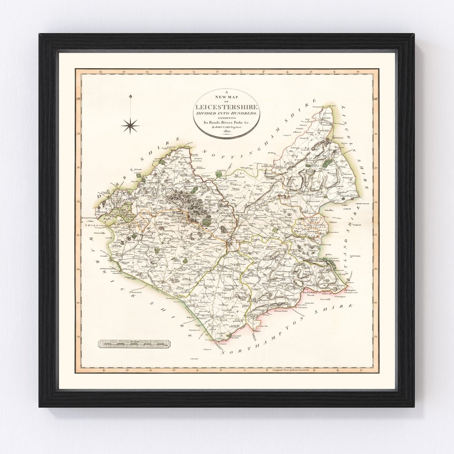 Vintage Map of Lancashire County England, 1806