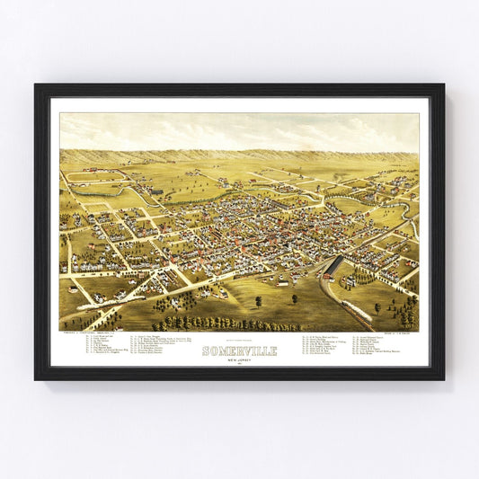 Vintage Map of Somerville, New Jersey 1882